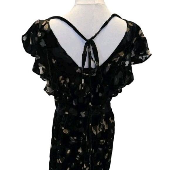 Caara Womens Velvet Burnout Flutter Maxi Dress XL Whimsigoth Fairy Grunge Black - Picture 5 of 10